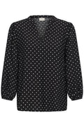 KAFFE Sirena Bluse Prikker Sort Hvid