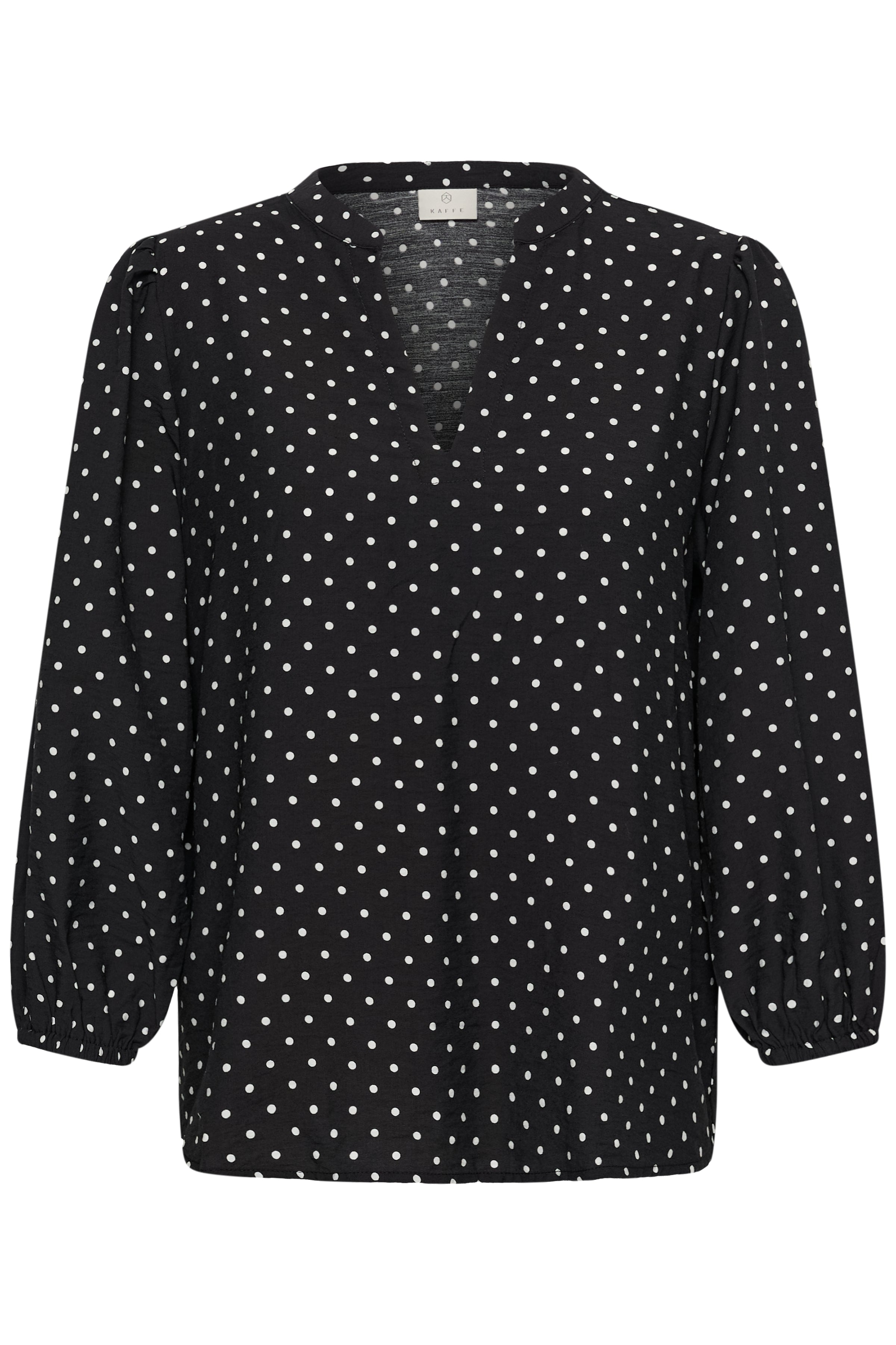 KAFFE Sirena Bluse Prikker Sort Hvid