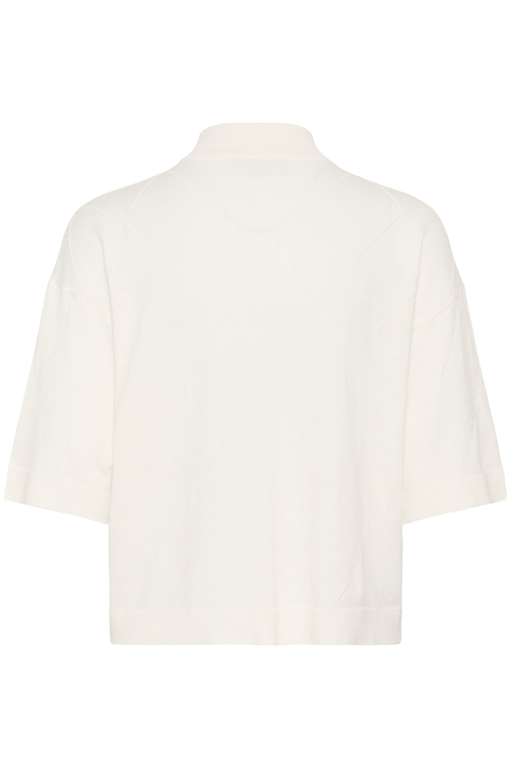 KAFFE Lizza Argyle Pullover Chalk Hvid