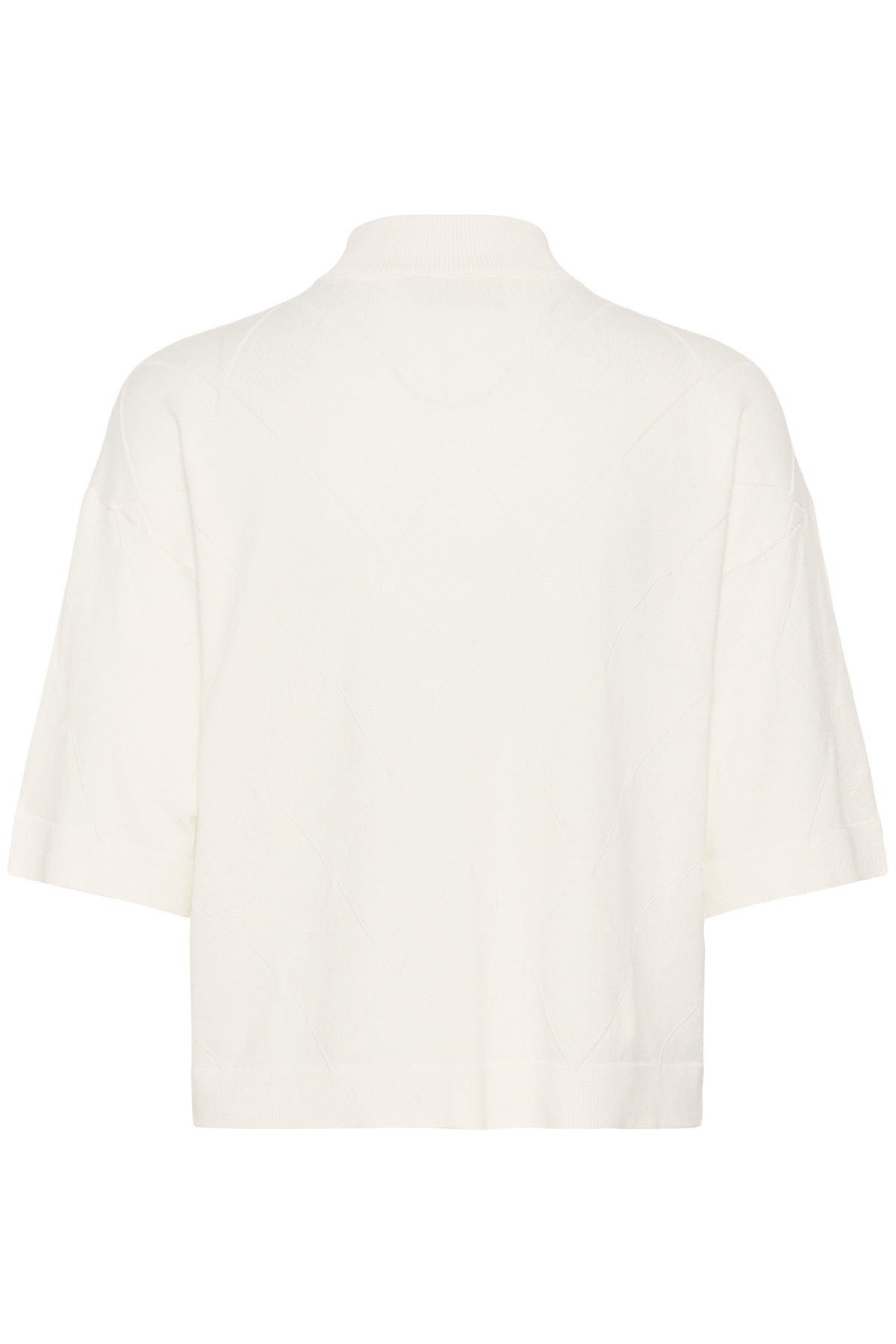 KAFFE Lizza Argyle Pullover Chalk Hvid