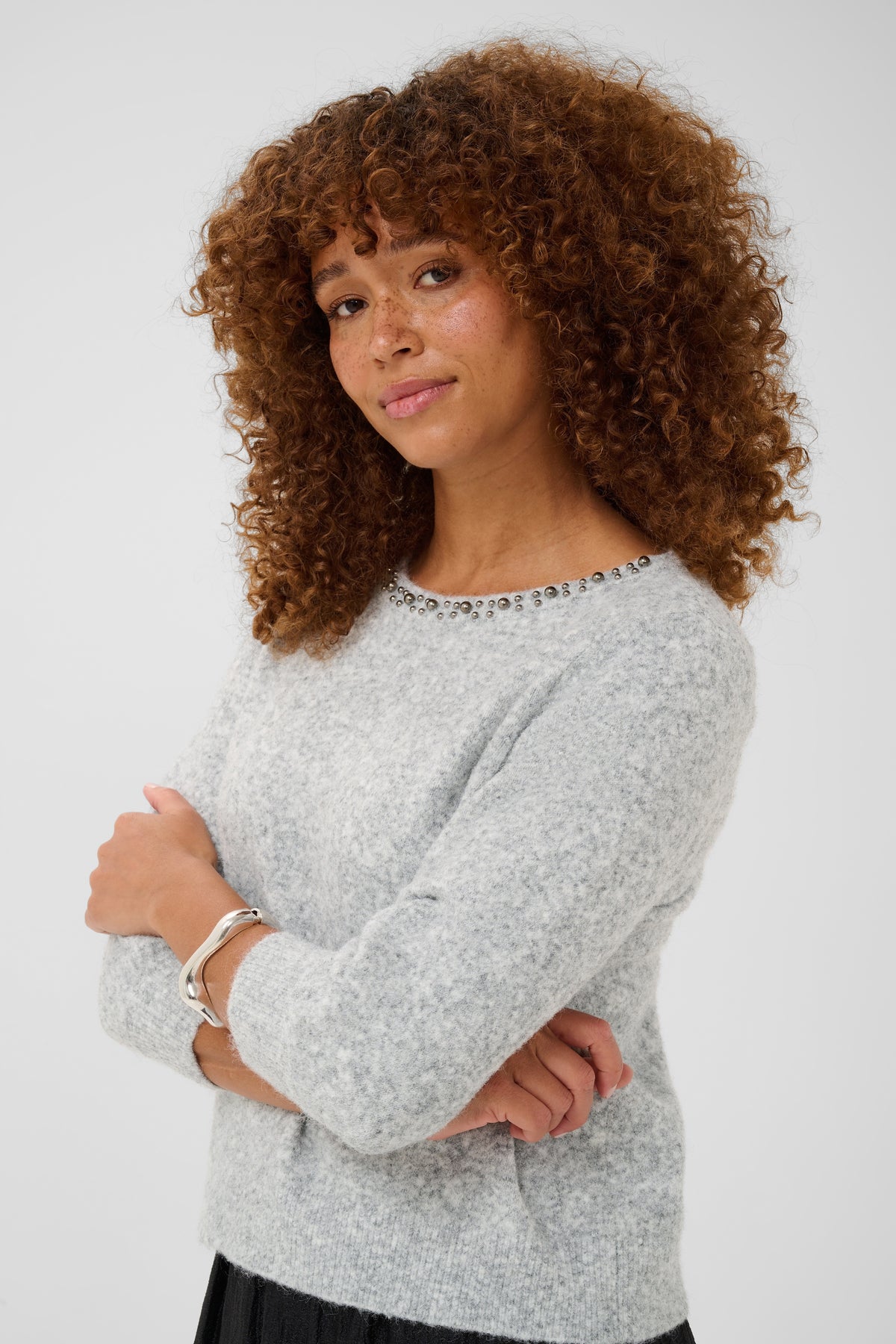 KAFFE Selly Pullover Grå Melange