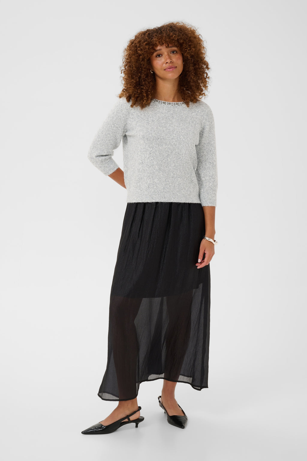 KAFFE Selly Pullover Grå Melange