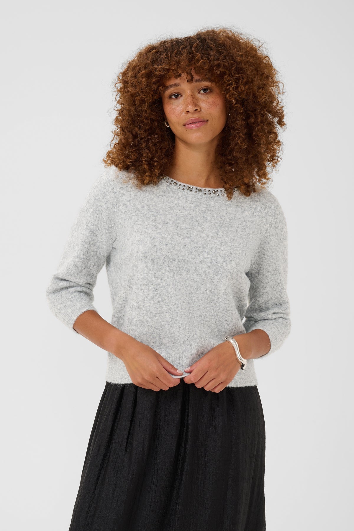 KAFFE Selly Pullover Grå Melange