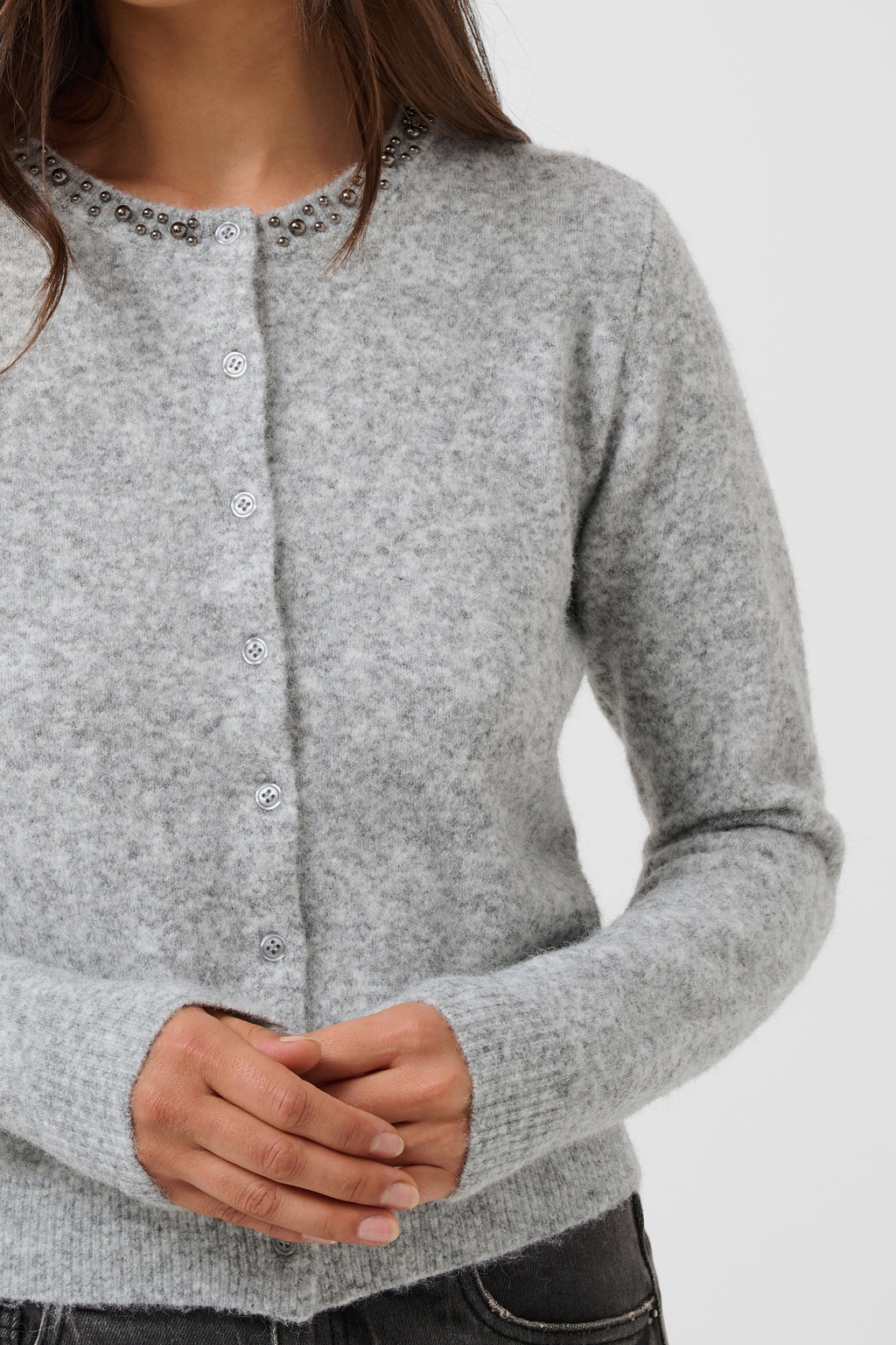 KAFFE Selly Cardigan Grå Melange