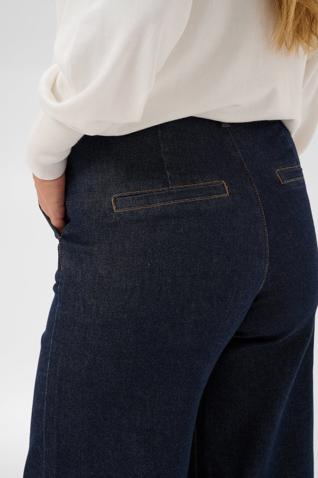 KAFFE Hally Jeans Wide Mørk Blå