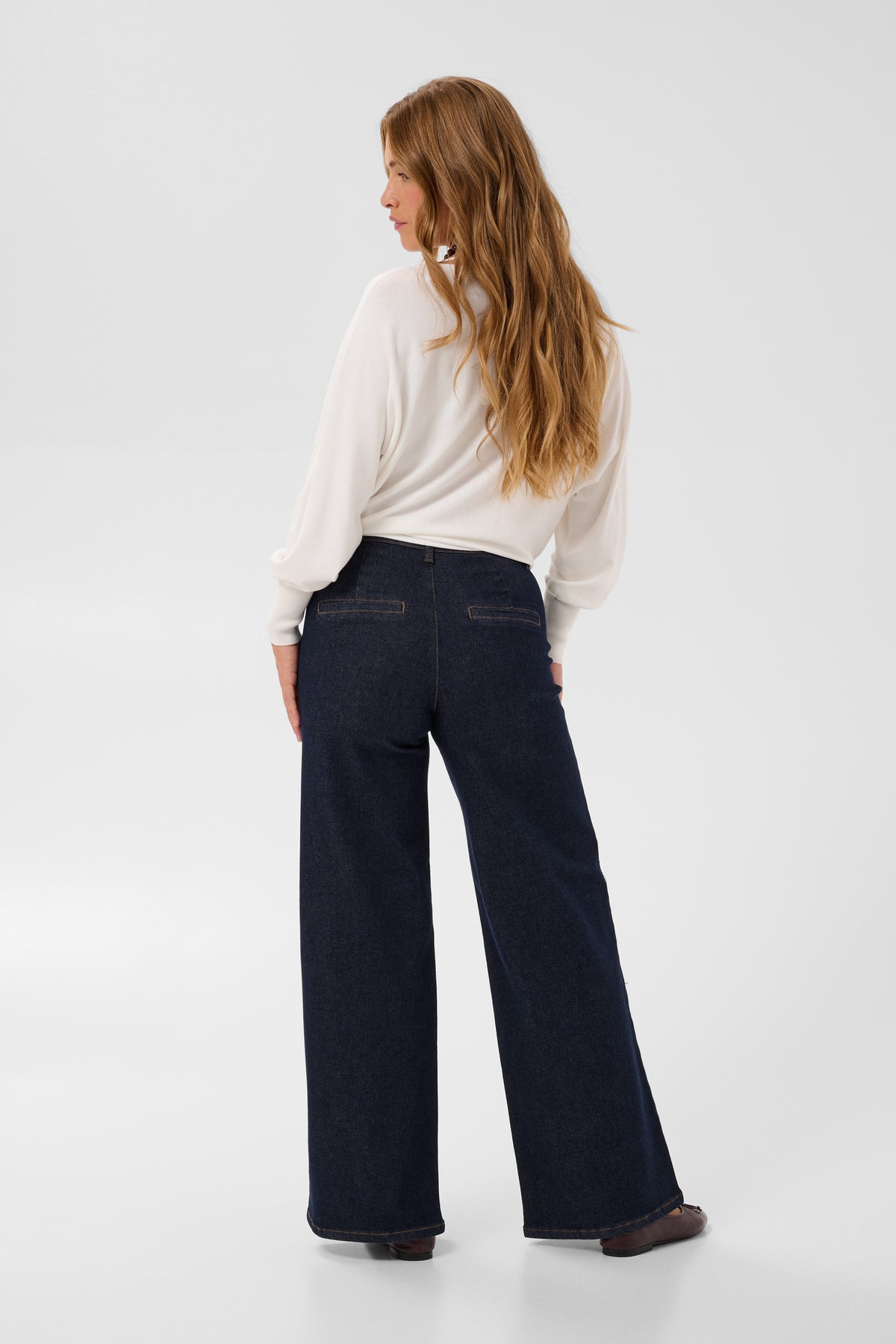 KAFFE Hally Jeans Wide Mørk Blå