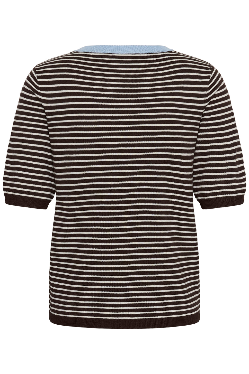 KAFFE Lizza Pullover Smal Stribet Coffee Bean Brun Turtledove Blå