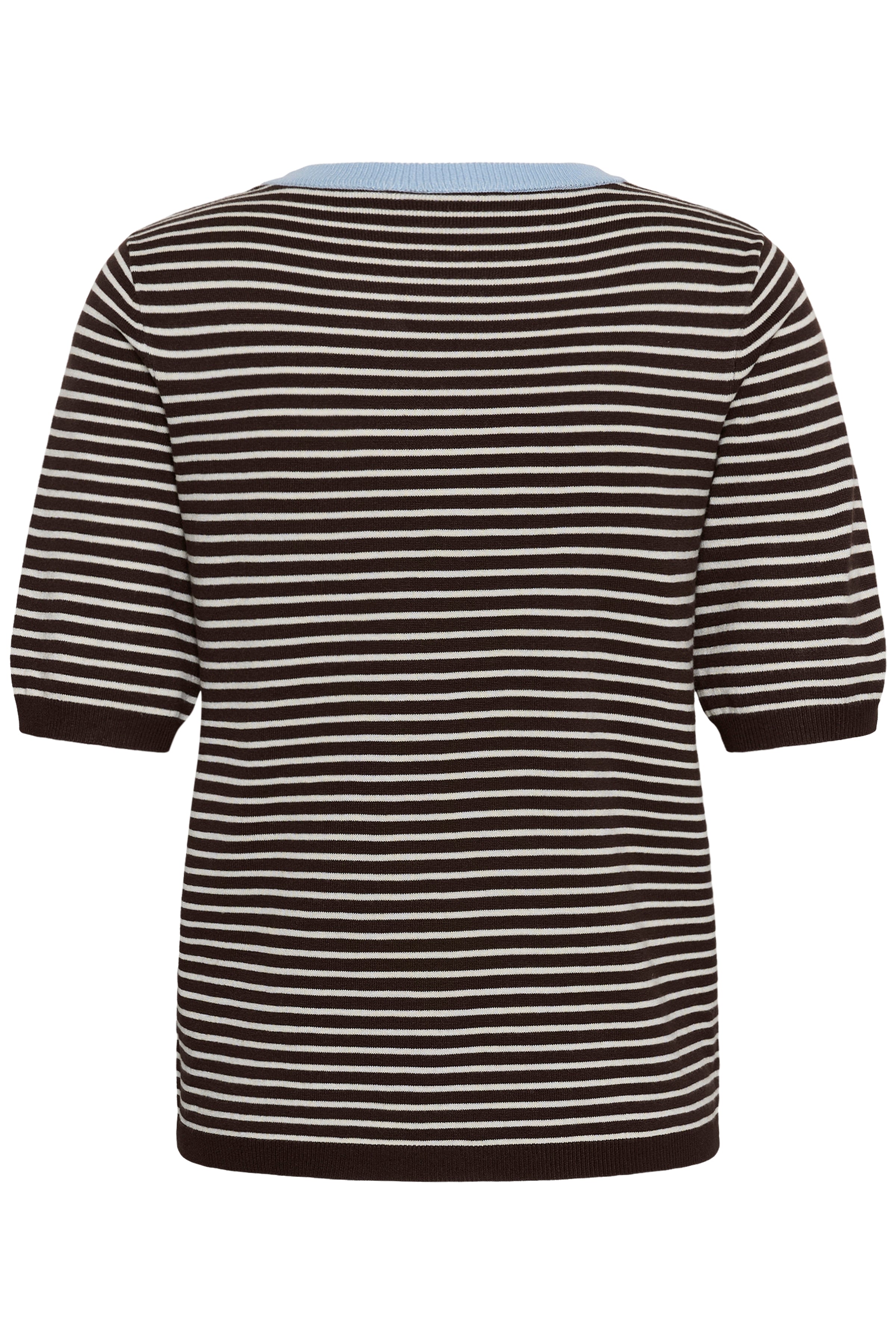 KAFFE Lizza Pullover Smal Stribet Coffee Bean Brun Turtledove Blå