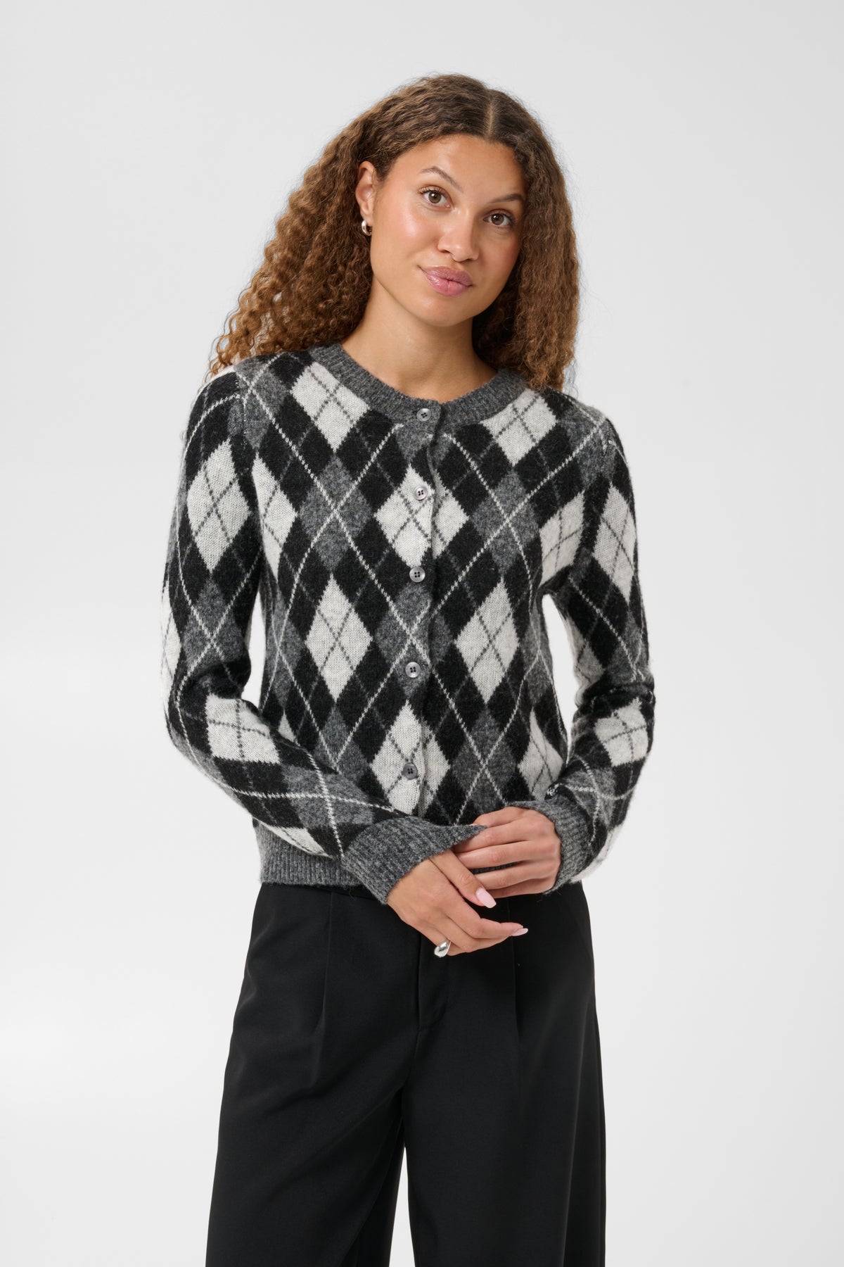 KAFFE Harlow Cardigan Mørk Grå Sort