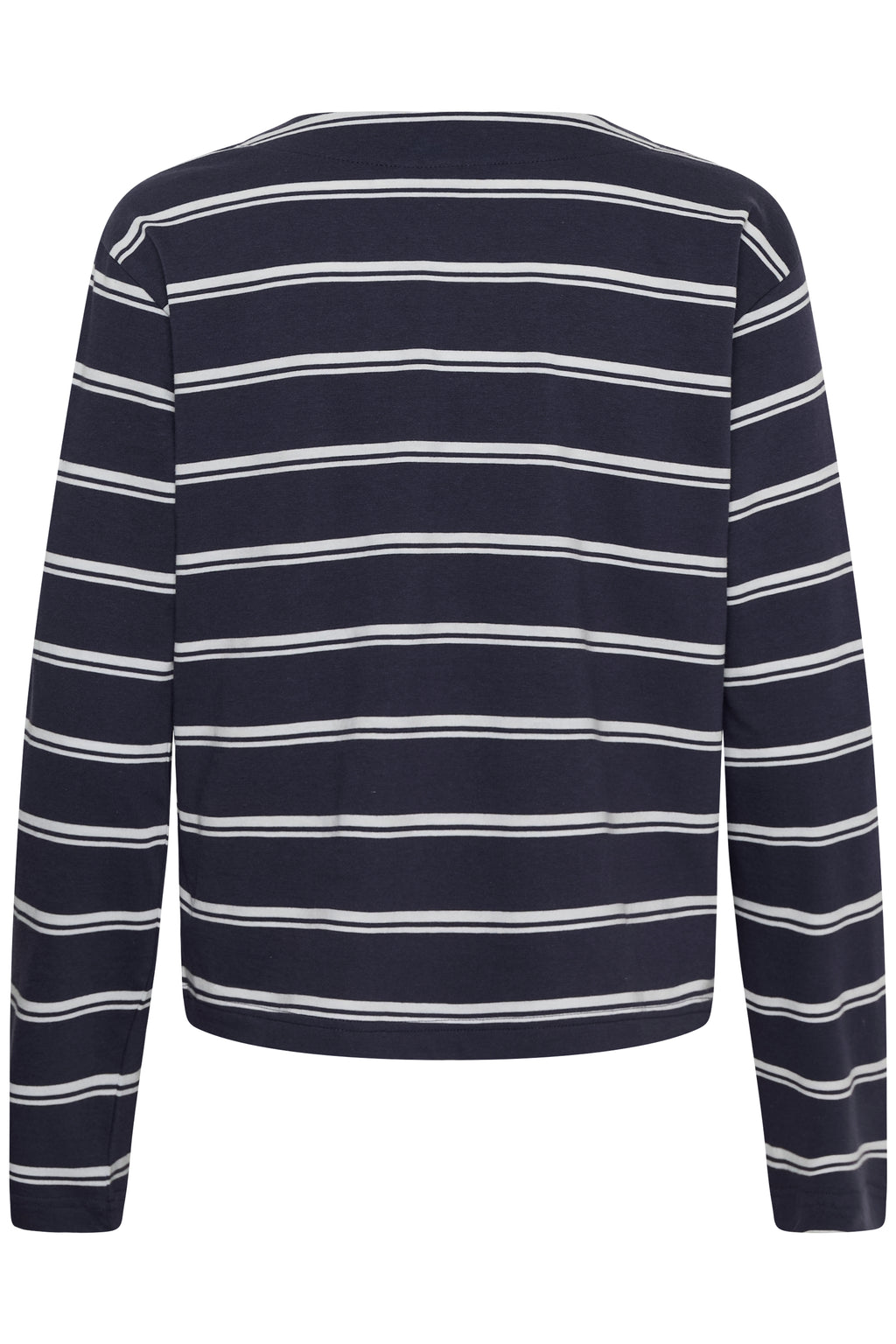 KAFFE Winny T-shirt V-Neck Stribet Graphite Chalk Grå Hvid