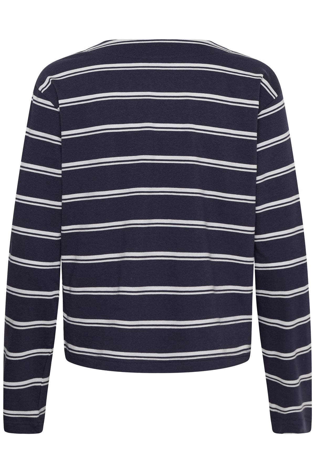 KAFFE Winny T-shirt V-Neck Stribet Graphite Chalk Grå Hvid