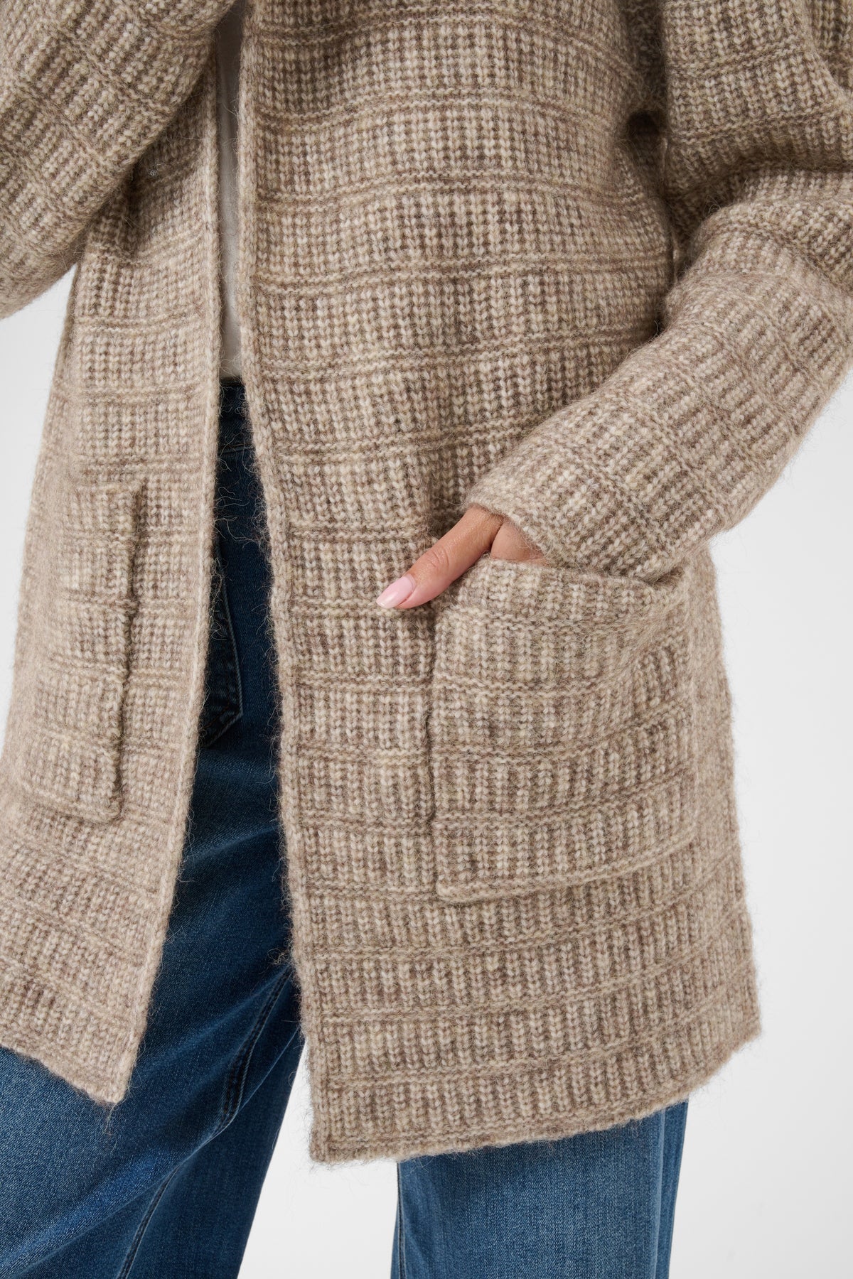 KAFFE Kikki Cardigan Desert Taupe Melange Brun