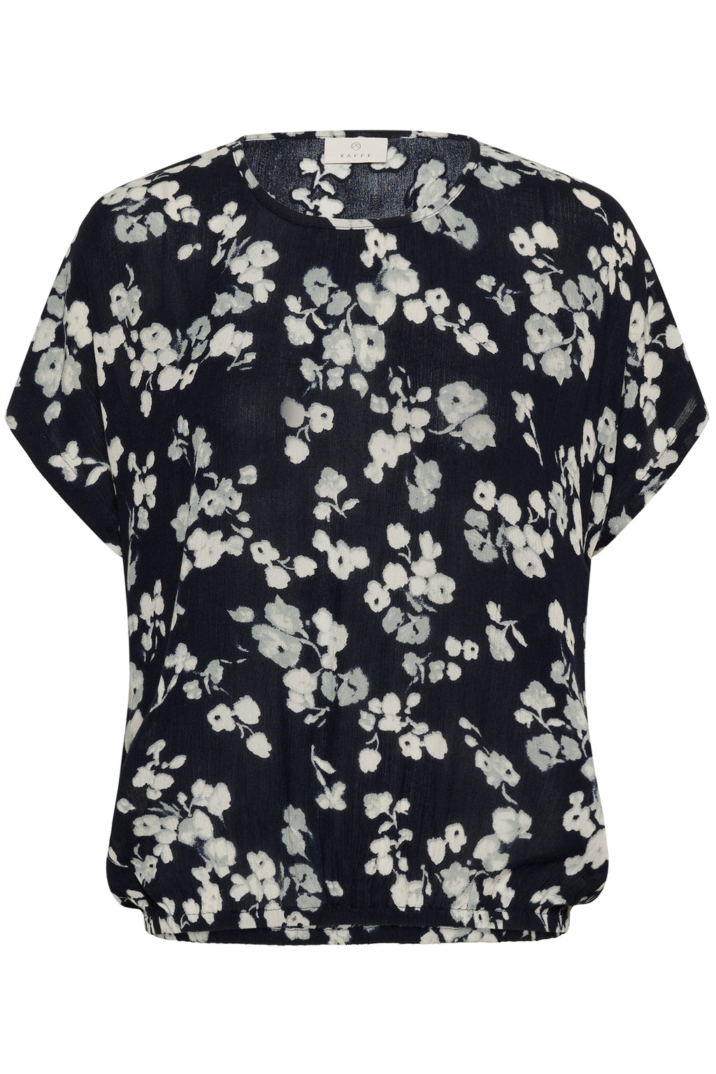 KAFFE Lokia Bluse Marine Blomster Blå