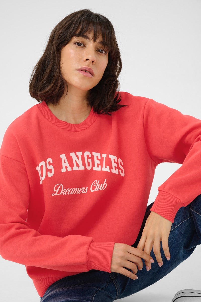 KAFFE Hazel Sweatshirt Hibiscus Rød