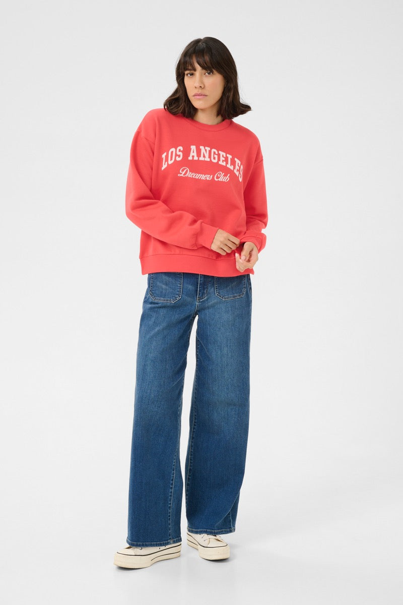 KAFFE Hazel Sweatshirt Hibiscus Rød