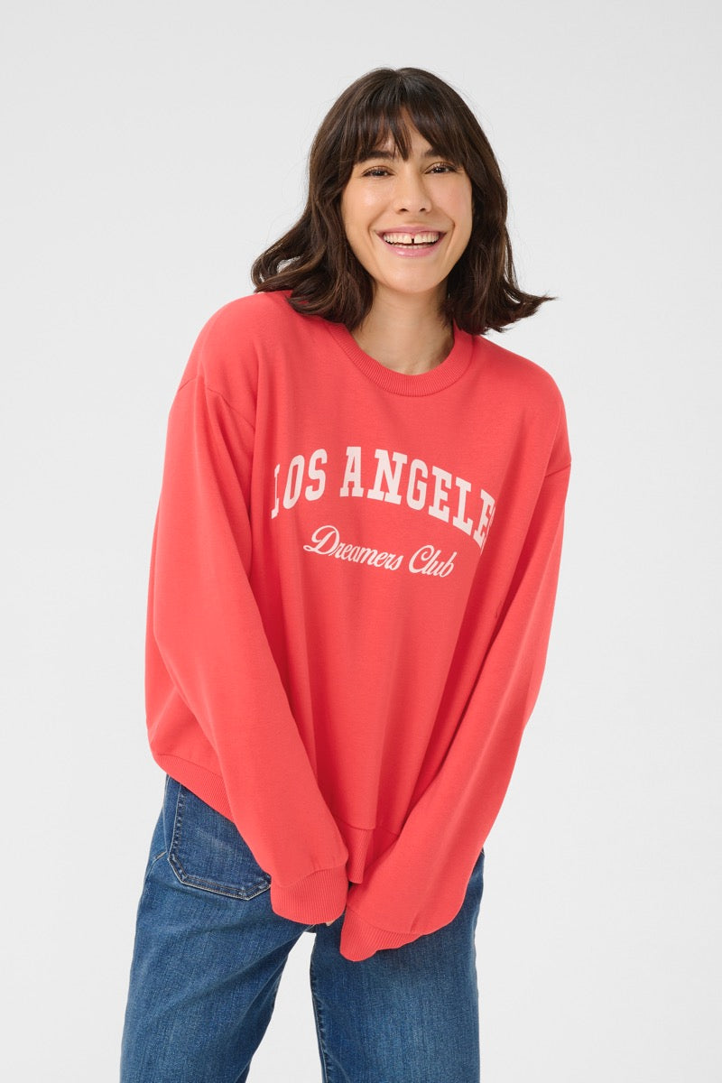 KAFFE Hazel Sweatshirt Hibiscus Rød
