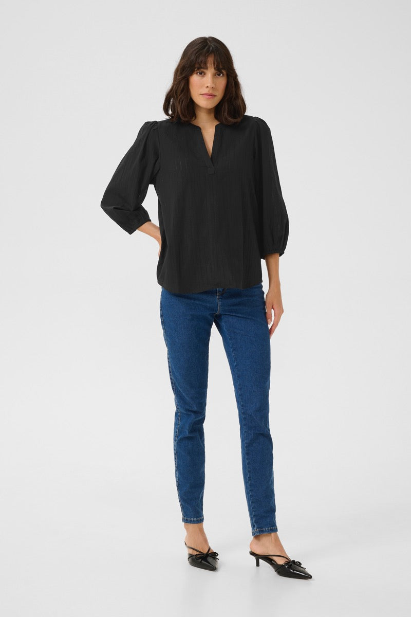 KAFFE Jollia Zia Bluse Sort