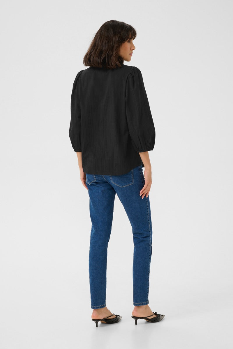KAFFE Jollia Zia Bluse Sort