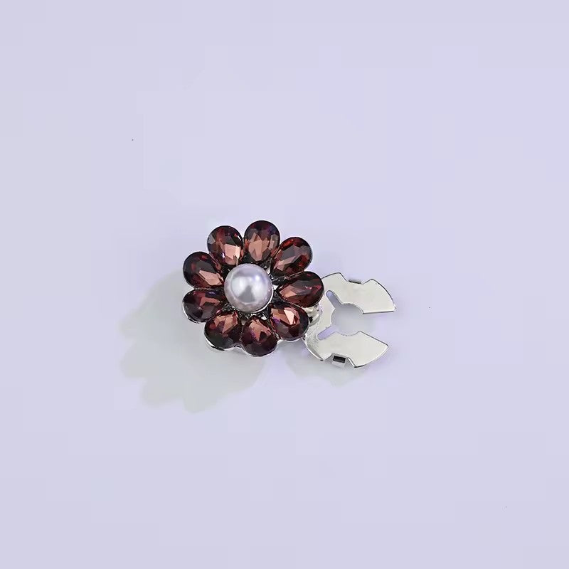 Löwenstein Button Covers Blomst Perle Brun