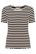 Cream Ribba T-shirt Pitch Stribet Sort
