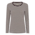 Soulmate Cinema Strik T-shirt Stribet Burgundy Brun