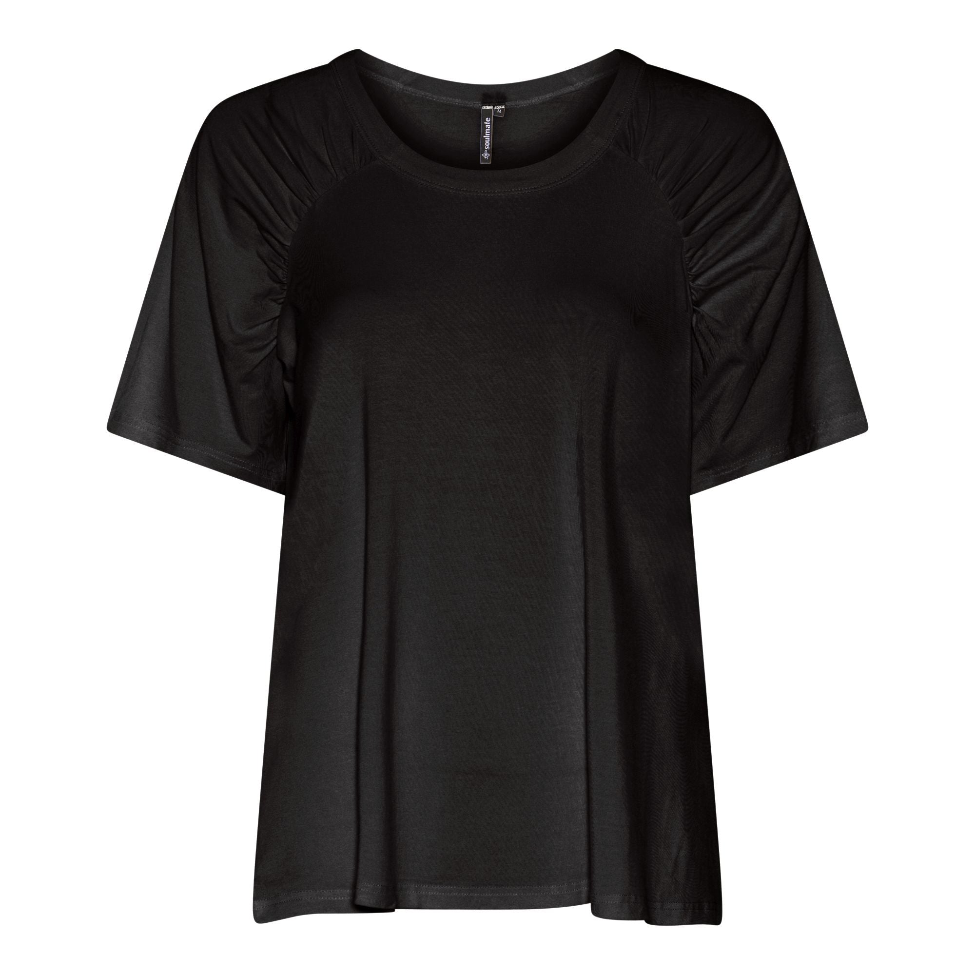 Soulmate Lonnis 4 Strik T-shirt Sort