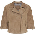NOTYZ Cropped Suede Jacket Dark Stone Light Gold