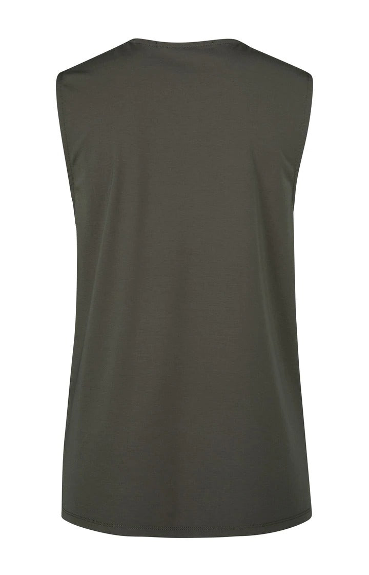 YAYA Jersey Top W V Neck Beluga Sort