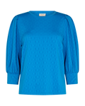 Freequent Blond Bluse Ballon French Blå