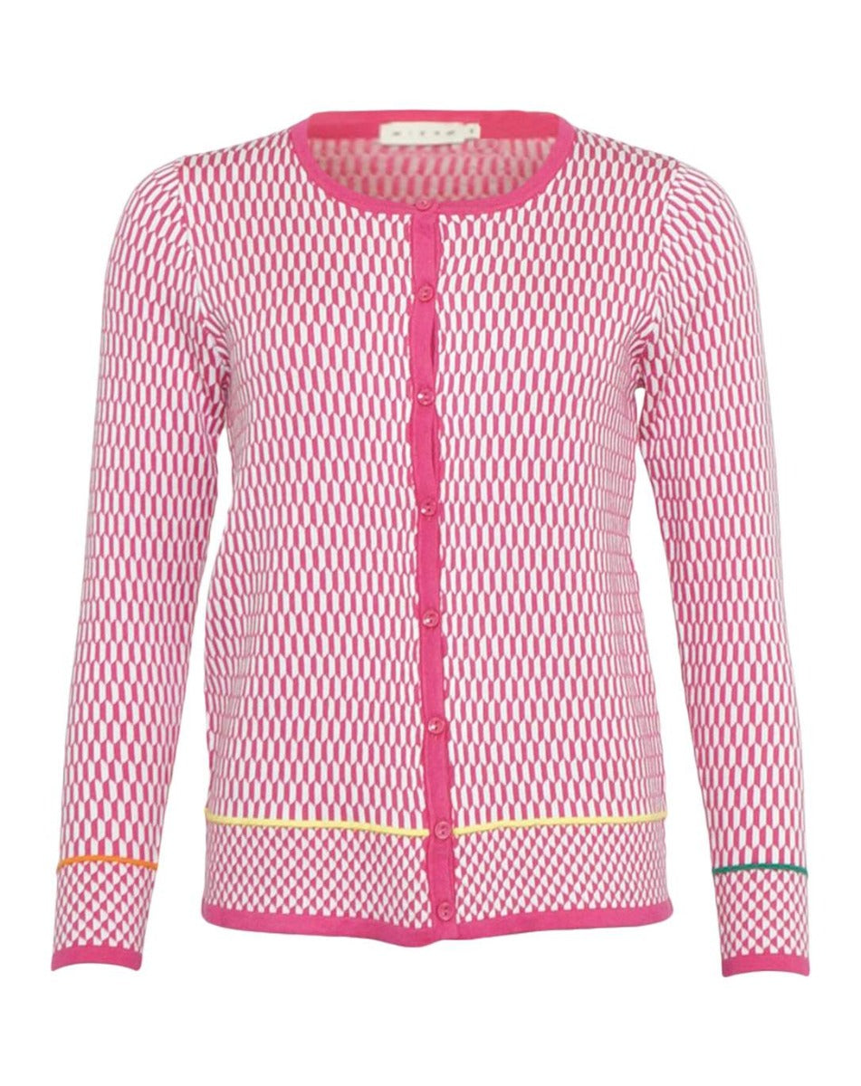 MICHA Cardigan Pink White