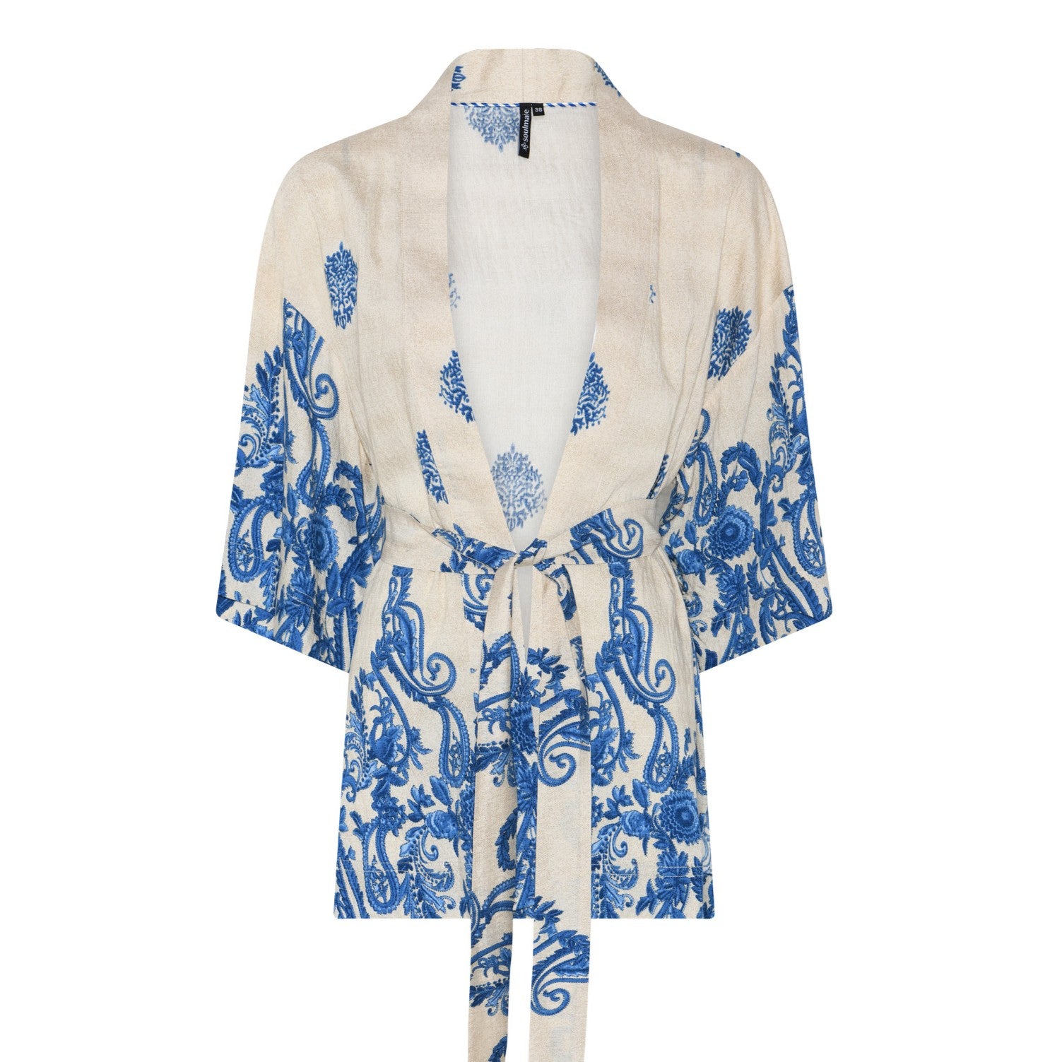 Soulmate Ditta 2 Kimono Woven Ecry Creme Blå