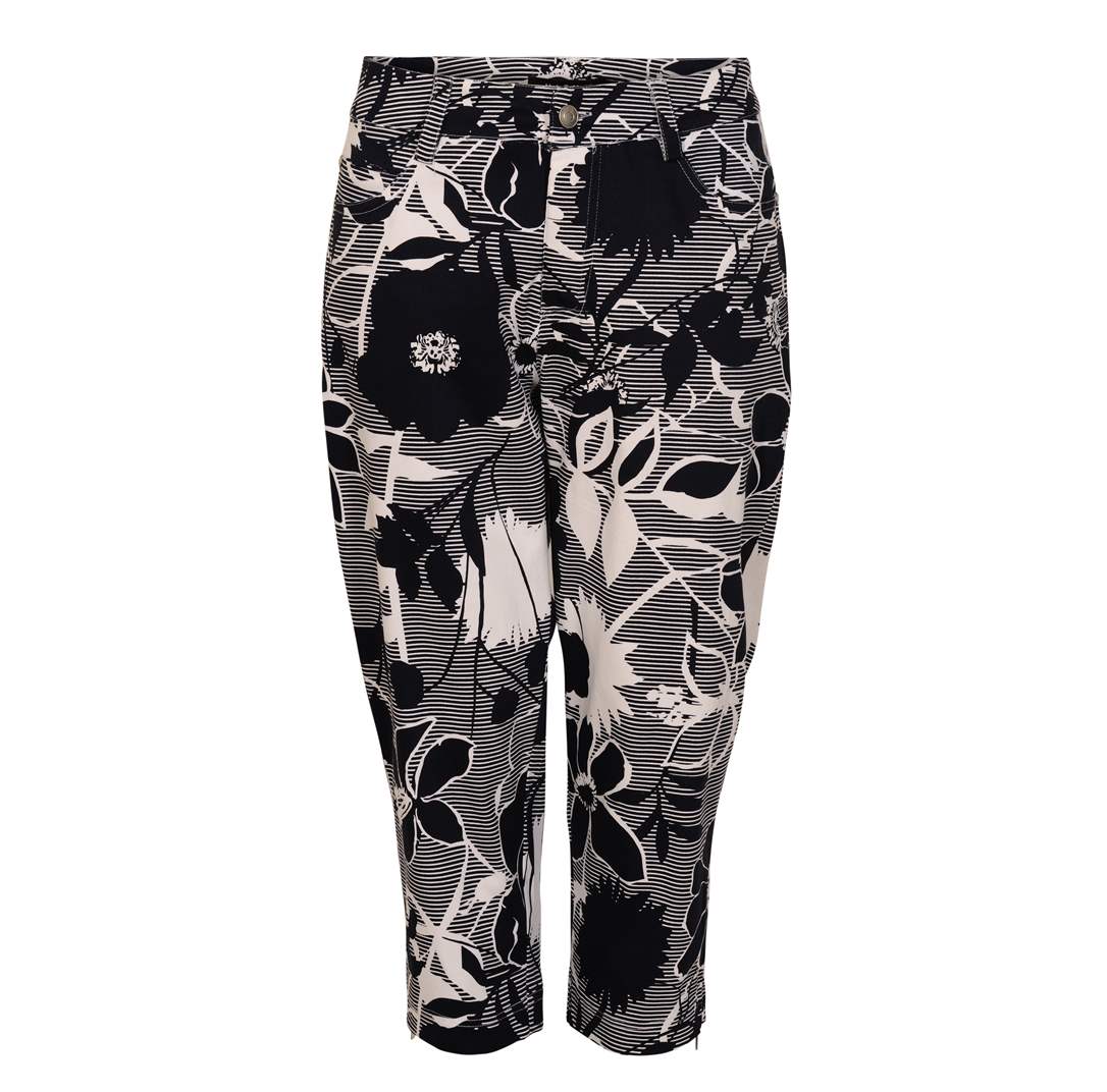 MICHA Bukser Graphic Navy White Flowers