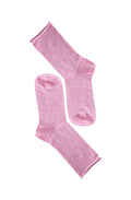 Note by Syversen Roll Top Viscose Angora Strømper Pink Melange
