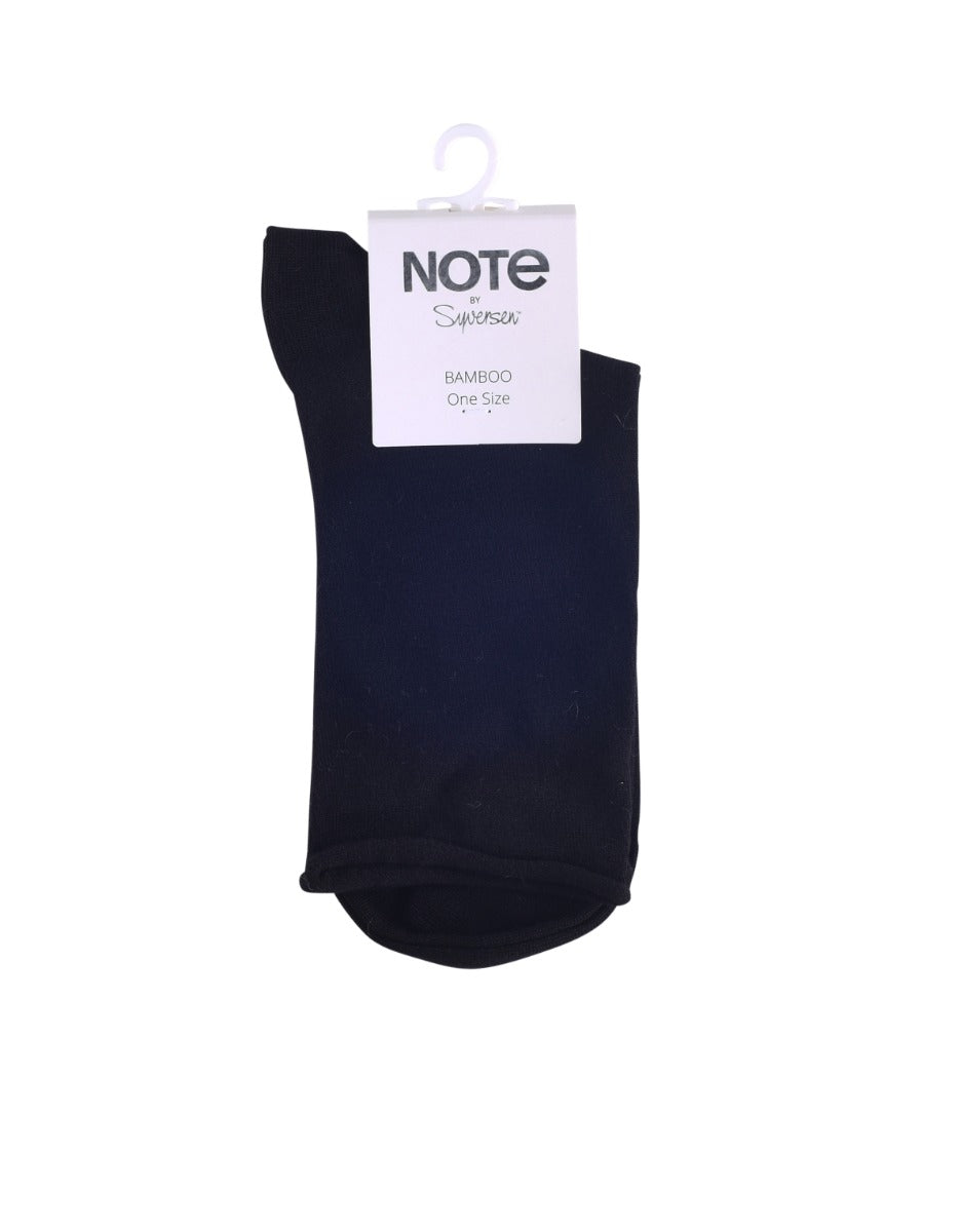 Note by Syversen Roll Top Bambus Strømper, Black