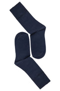 Note by Syversen Roll Top Bambus Strømper Navy Blå