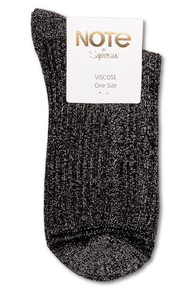 Note By Syversen Viscose Rib W Lurex Sort
