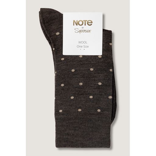 NOTE Strømper Uld Dots Brun Beige