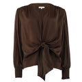 Continue CPH Karina Bluse Satin Wrap Brun