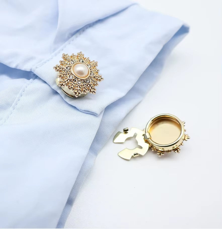 Löwenstein Button Covers Blad Sten Perle Guld