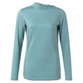 YAYA Long Sleeve  Blouse w Slanted Neckline Rain Sky
