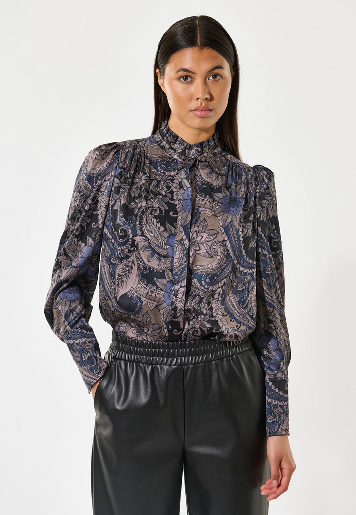 Dea Kudibal ROBERTA Skjorte Bluse w Ruffle Details Sayo Millennium Blå