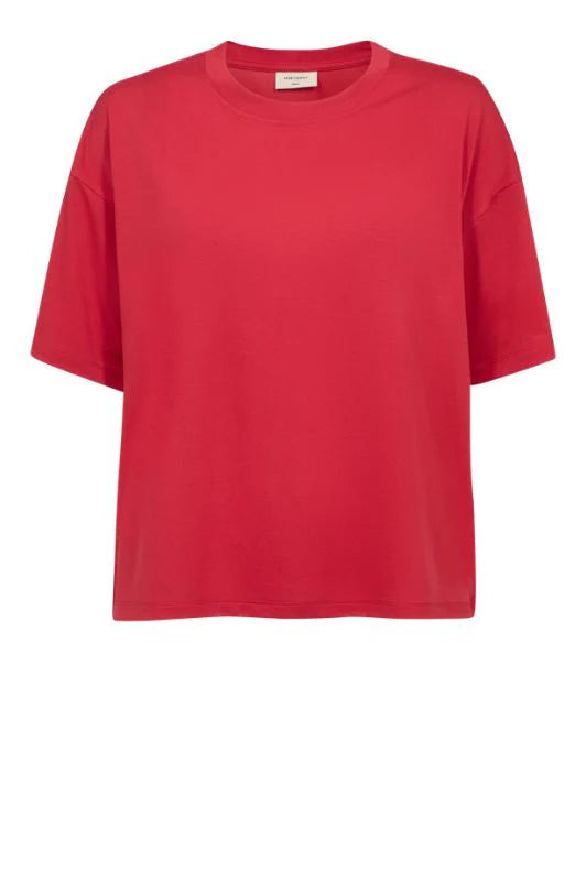 Freequent Prea T Shirt Cropped True Rød