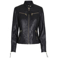 BTF CPH Lammeskinds Biker Jakke Sort m Guld