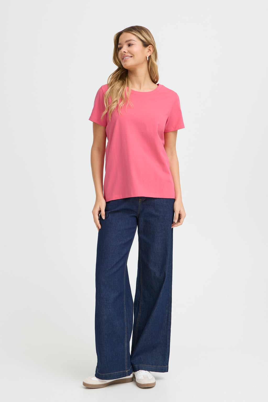 Fransa Zashoulder T-Shirt 1 Honeysuckle Pink