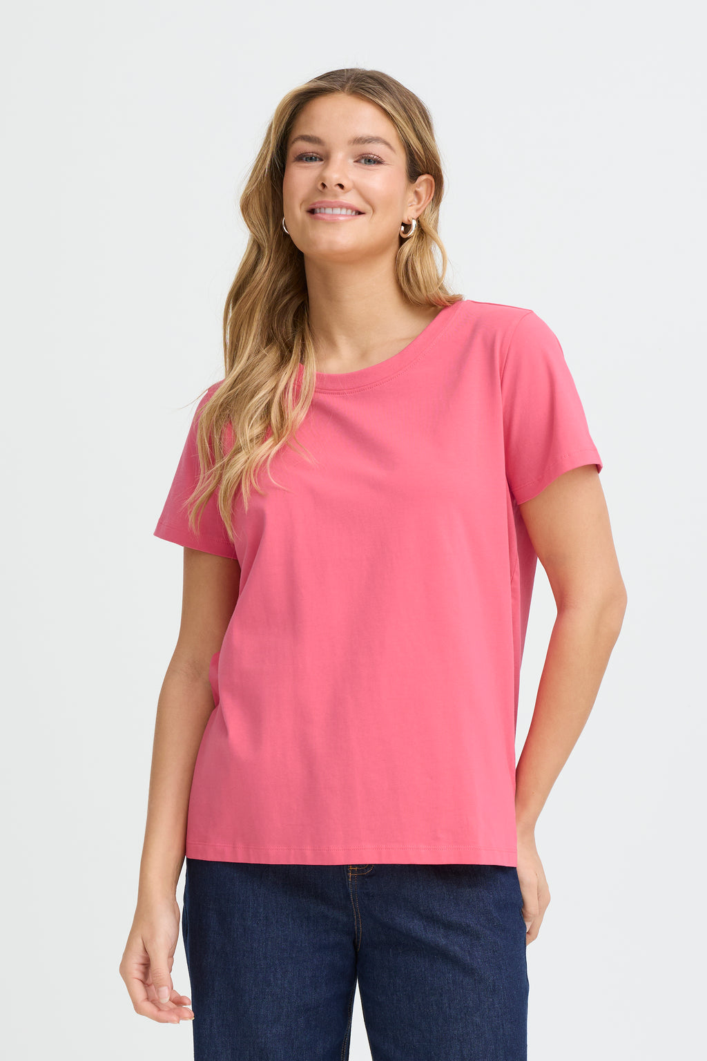Fransa Zashoulder T-Shirt 1 Honeysuckle Pink