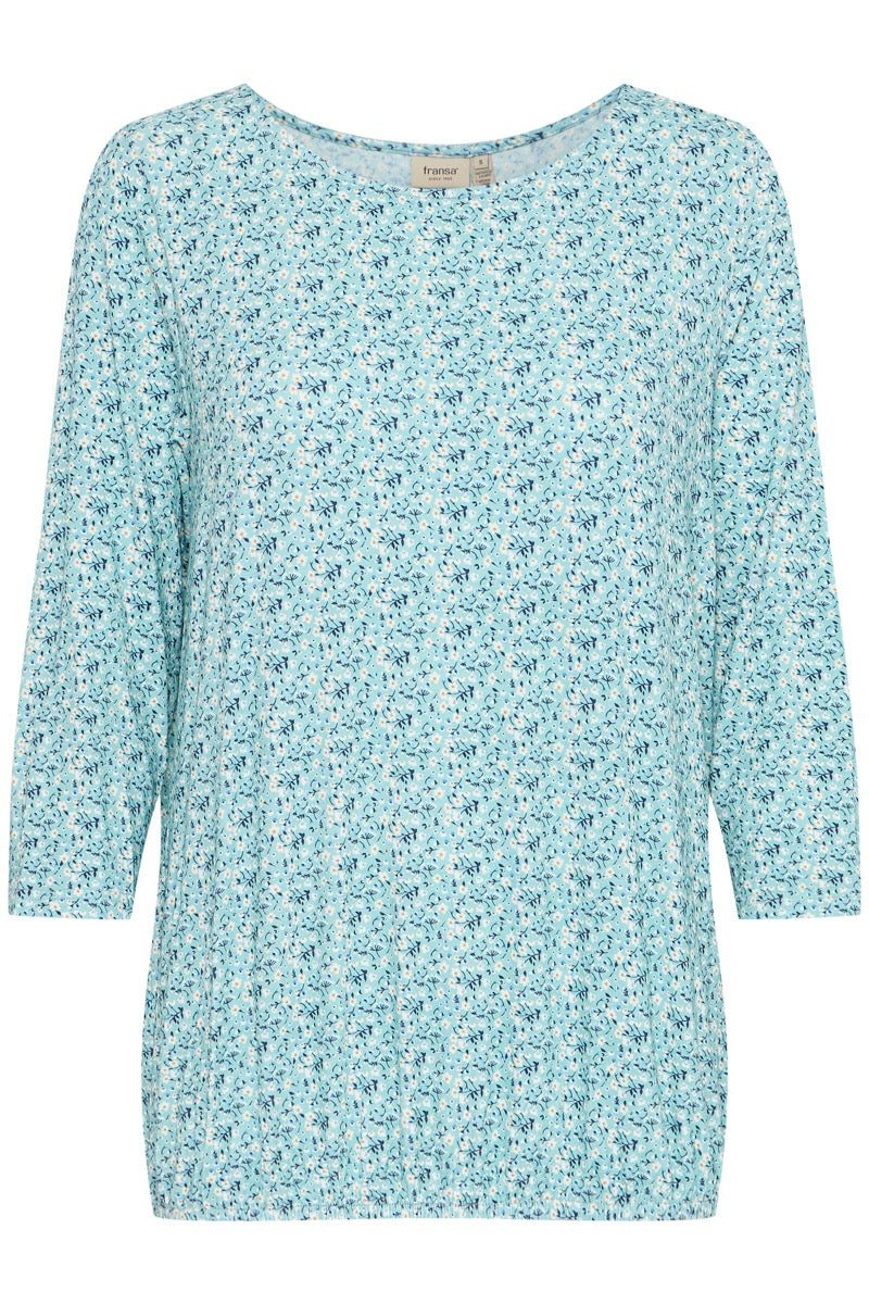 Fransa Emfloral 1 T-shirt Blomstret Aquifer Grøn