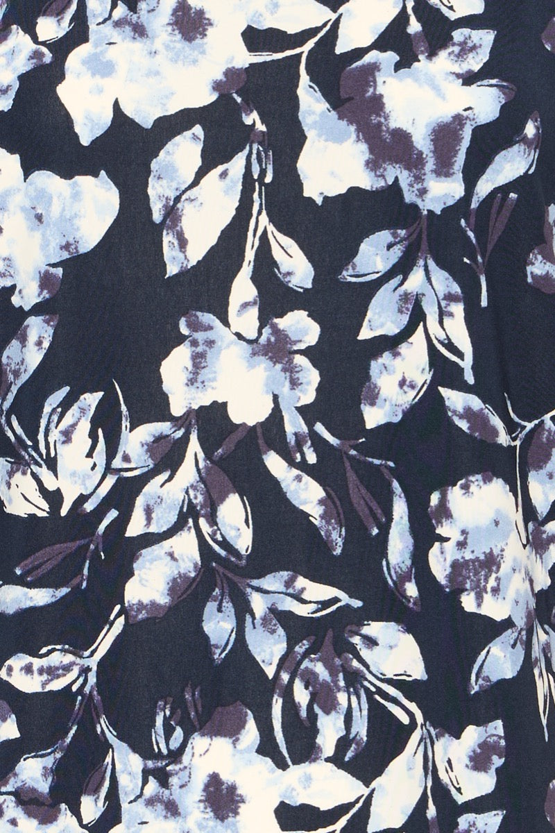 Fransa Seen T-shirt Blomstret Small Nightsky Blå