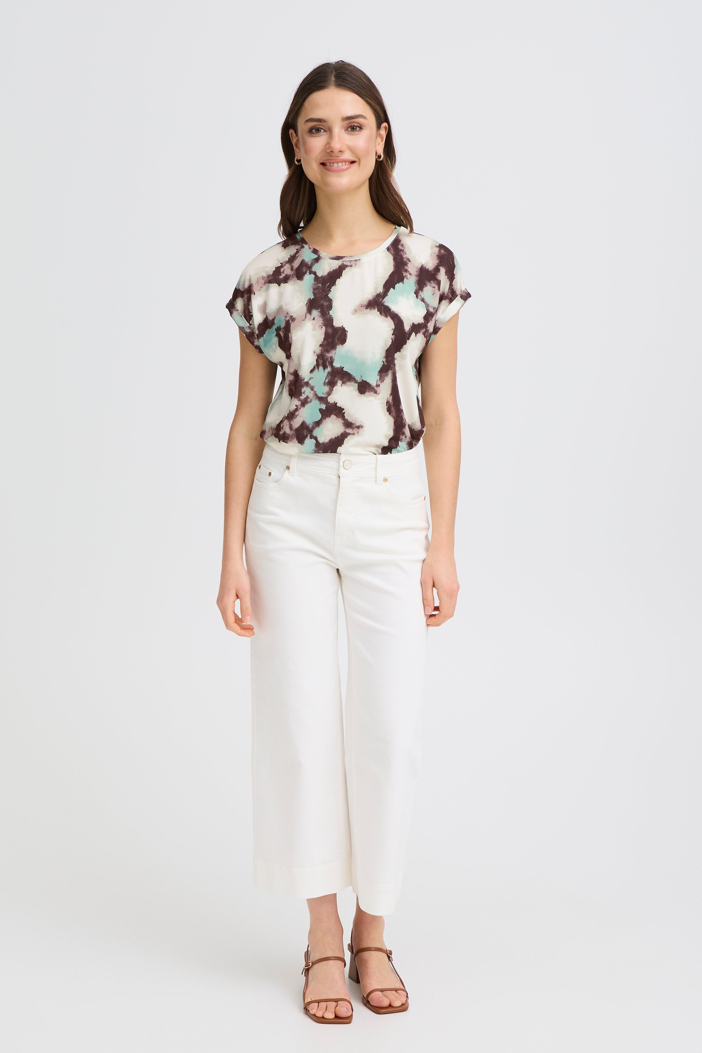 Fransa Seen T-shirt 1 Marble Creme