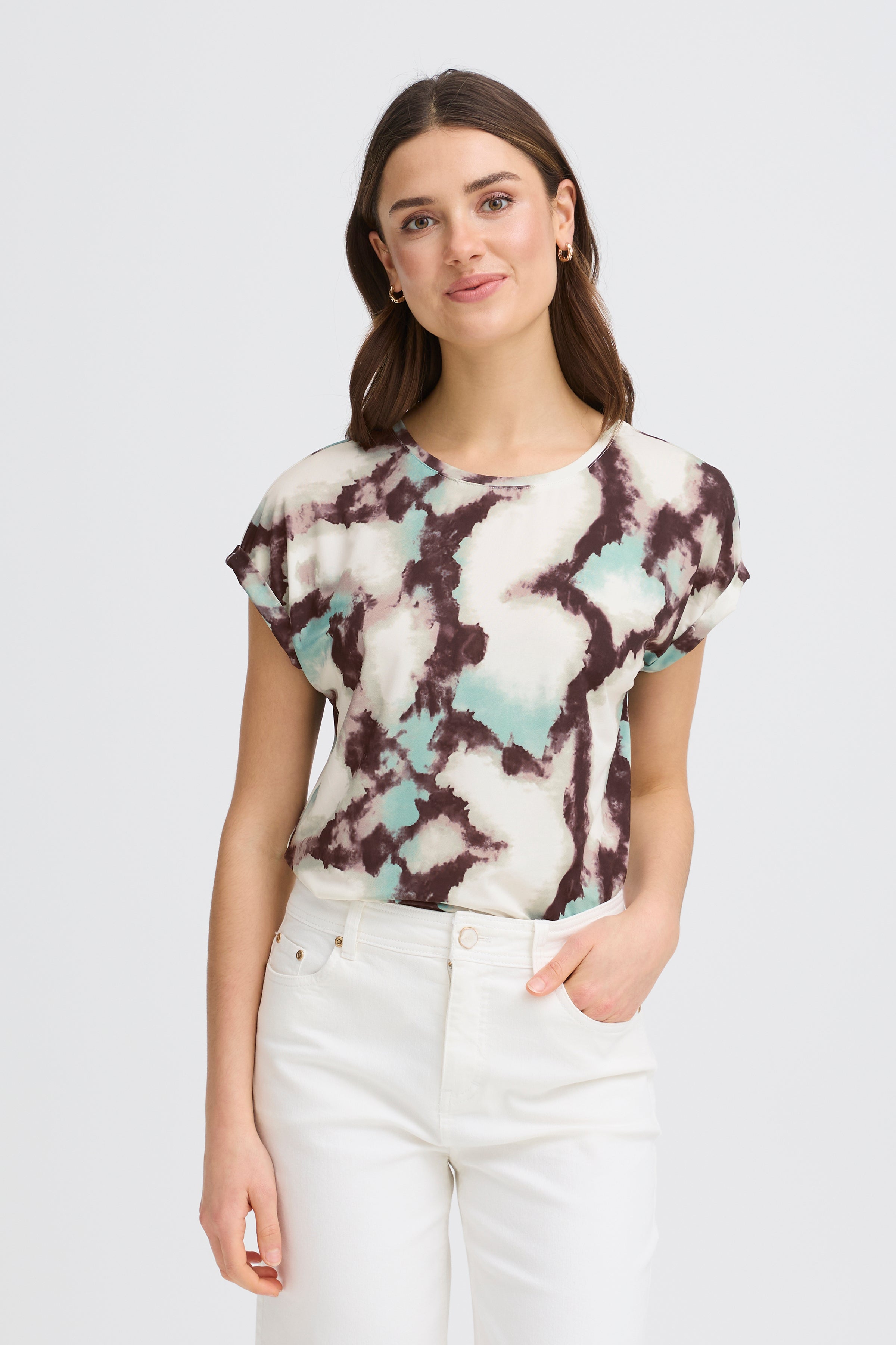 Fransa Seen T-shirt 1 Marble Creme