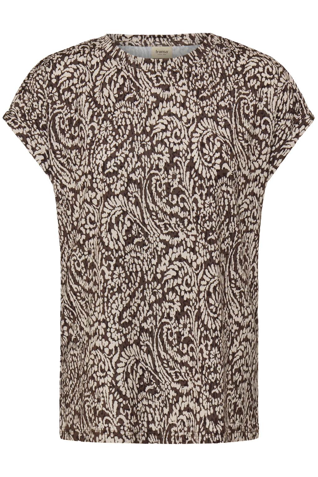 Fransa Seen 1 T-shirt Aura Bloom Hot Fudge Brun